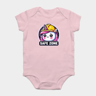 Kawaii unicorn safe zone Baby Bodysuit